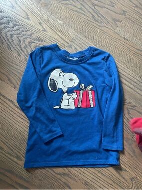Kids Blue Snoopy Graphic Long-Sleeve Shirt(PJ)